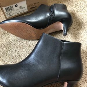 Black kitten heel booties